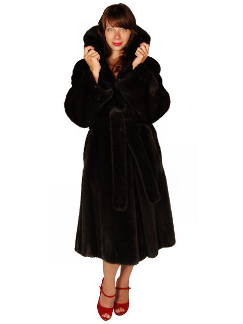 DARK BROWN MINK TRENCH COAT BLACKGLAMA 1970S