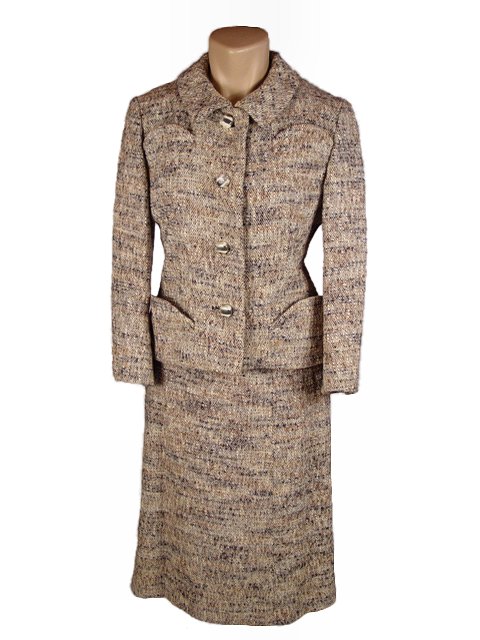 MULTICOLORED TWEED VINTAGE SUIT 1970'S DAVIDOW