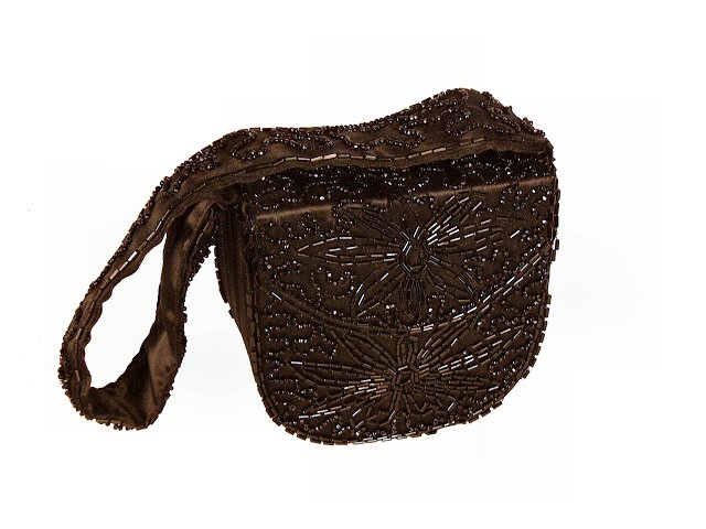 BLACK BEADED VINTAGE  BOX PURSEPURSE WARREN 1940's