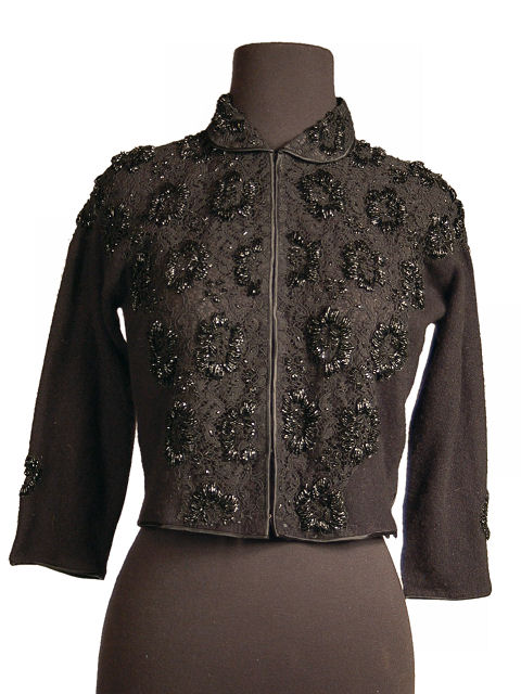 VINTAGE BLACK CASHMERE SWEATER AMAZING BEADWORK & LACE - eBay (item 130117194013 end time Oct-14-08 09:47:54 PDT) from cgi.ebay.com
